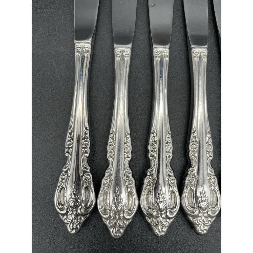Dinner knife Set Brahms Stainless Distinction Plus By Oneida Silver 6 Pieces